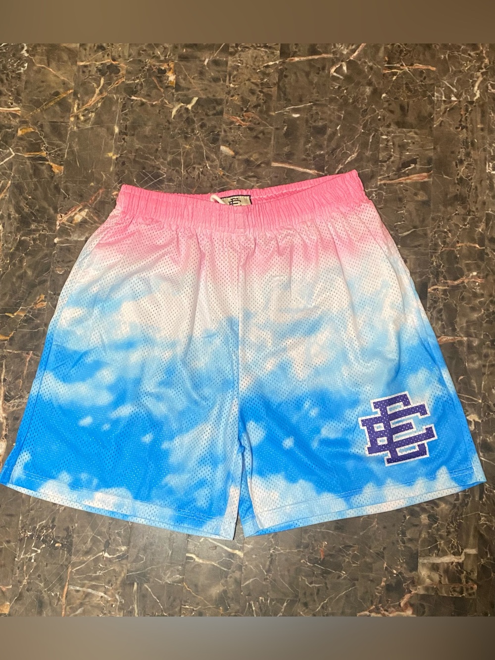 Eric Emanuel EE Basic Shorts.Blue and Pink Cloud Design (NWOTS) Couture